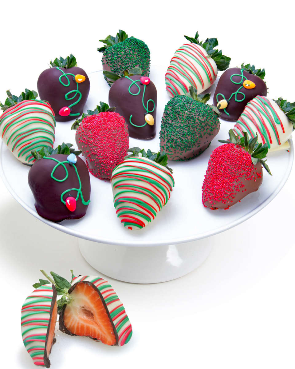 Christmas Light Belgian Chocolate Covered Strawberries